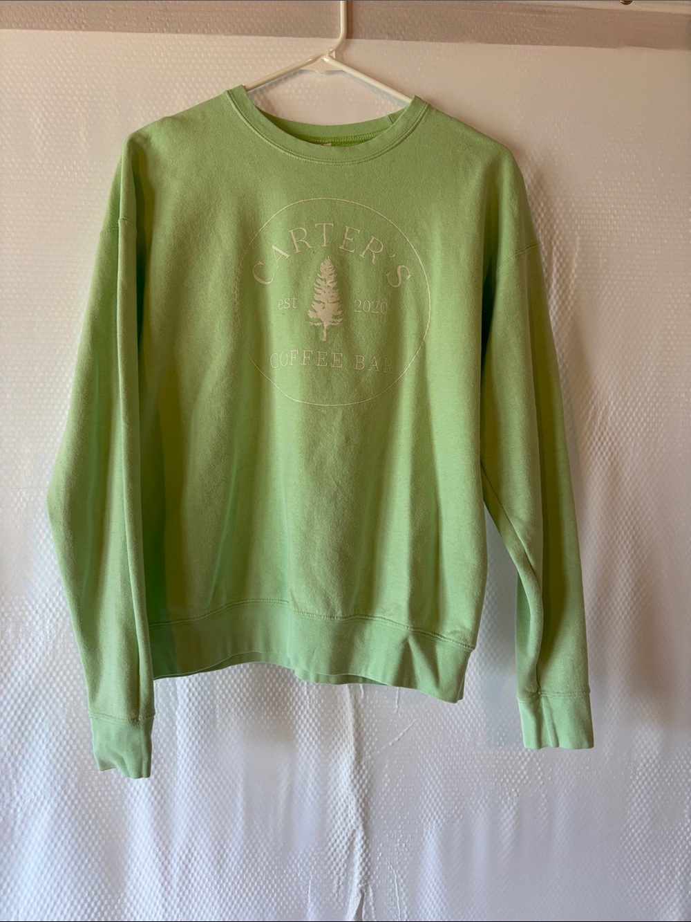 Tultex Lime Green Crewneck Sweatshirt with Subtle Front Emblem